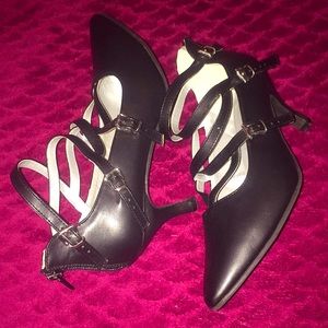 Fall Faux Leather Strappy Pumps